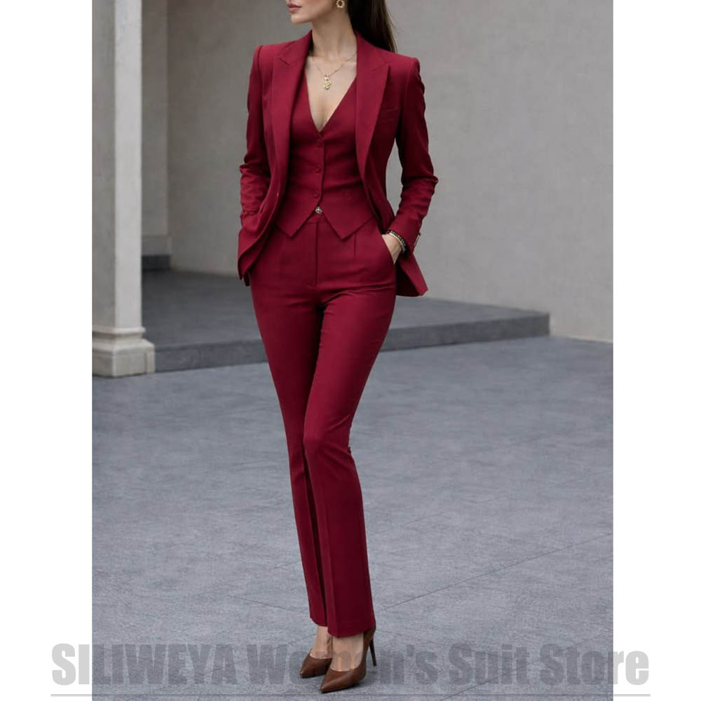 Women Formal Wear Office - Women 3 Piece Suit Set Blazer