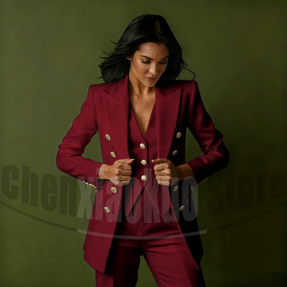Women's Double Breasted Three  - Women Formal Wear Office ulasan dan harga