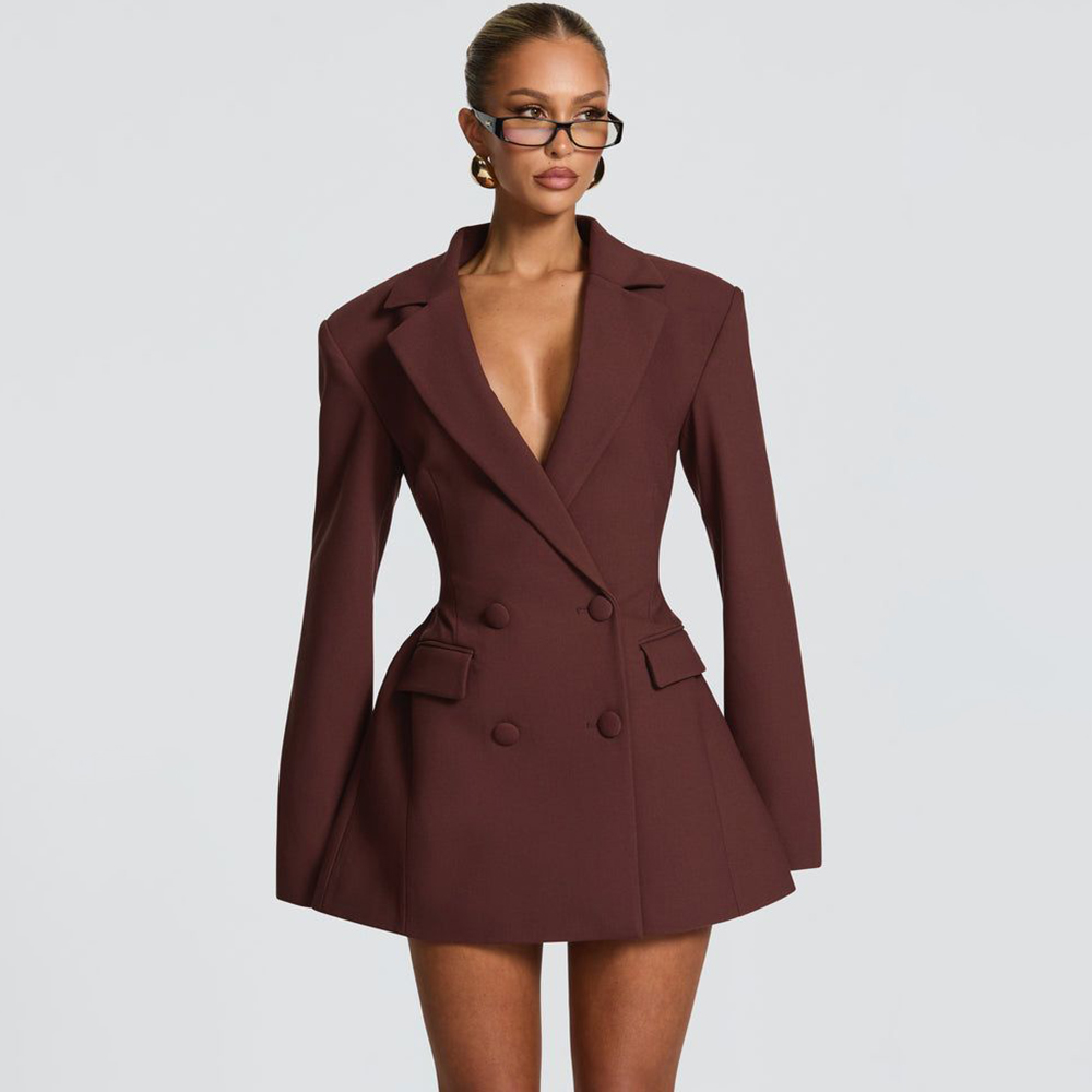 Elegant Women's Brown Flared B - Women'S Formal Wear Pants Suit ulasan dan harga