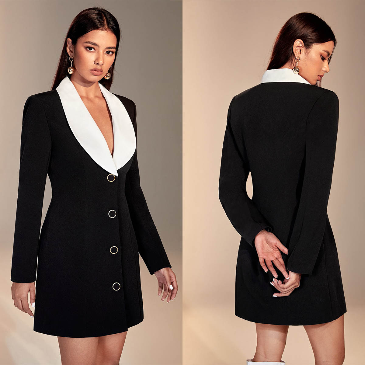 Color Matching Women Blazer Dr - Women Formal Wear For Graduation ulasan dan harga