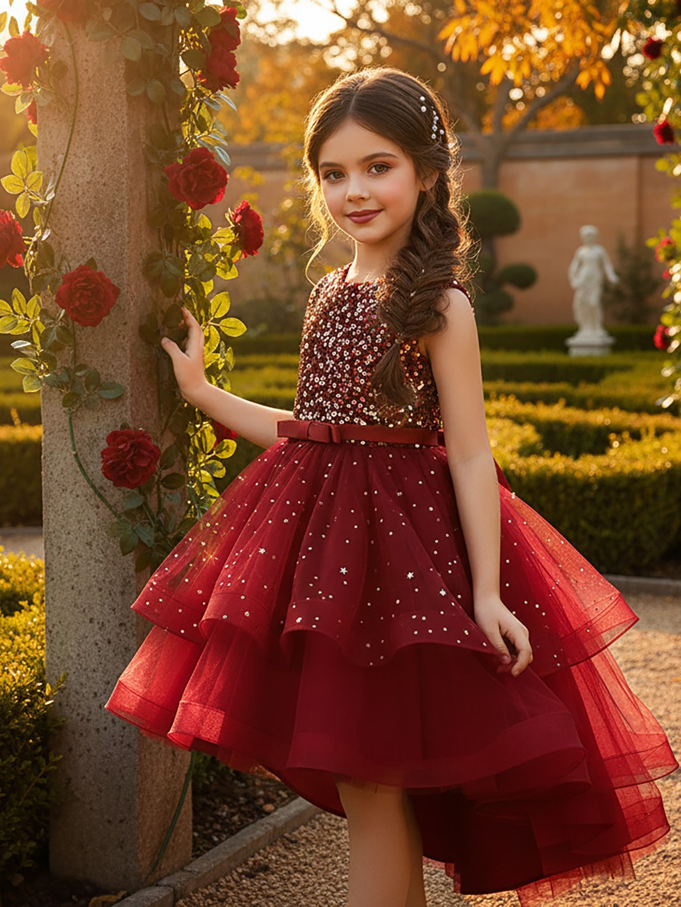 Baby Girl Princess Floral Sequ - Women'S Formal Wear For Girls ulasan dan harga