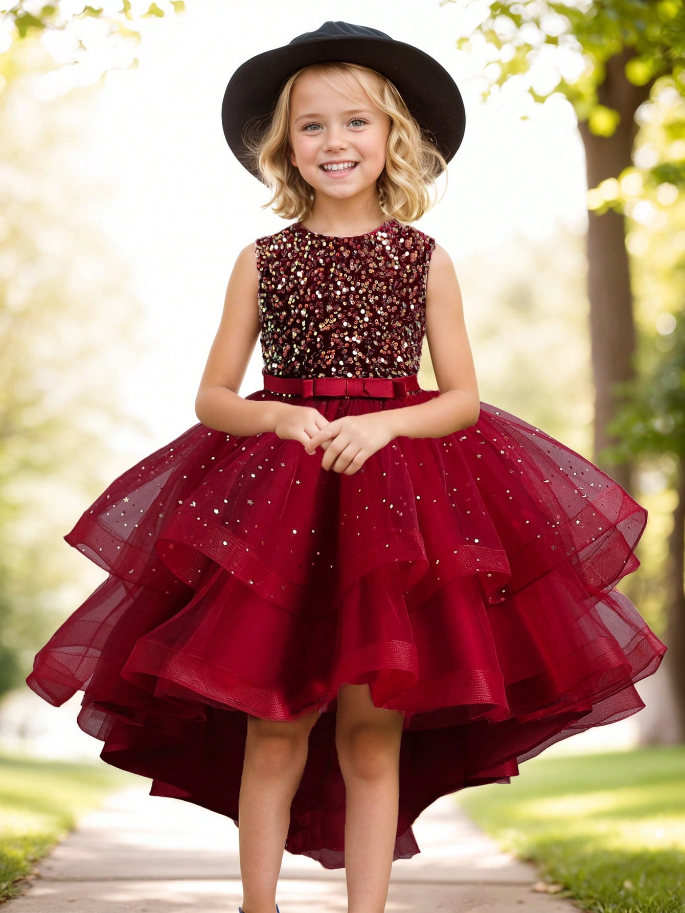 Baby Girl Princess Floral Sequ - Women'S Formal Wear For Girls ulasan dan harga