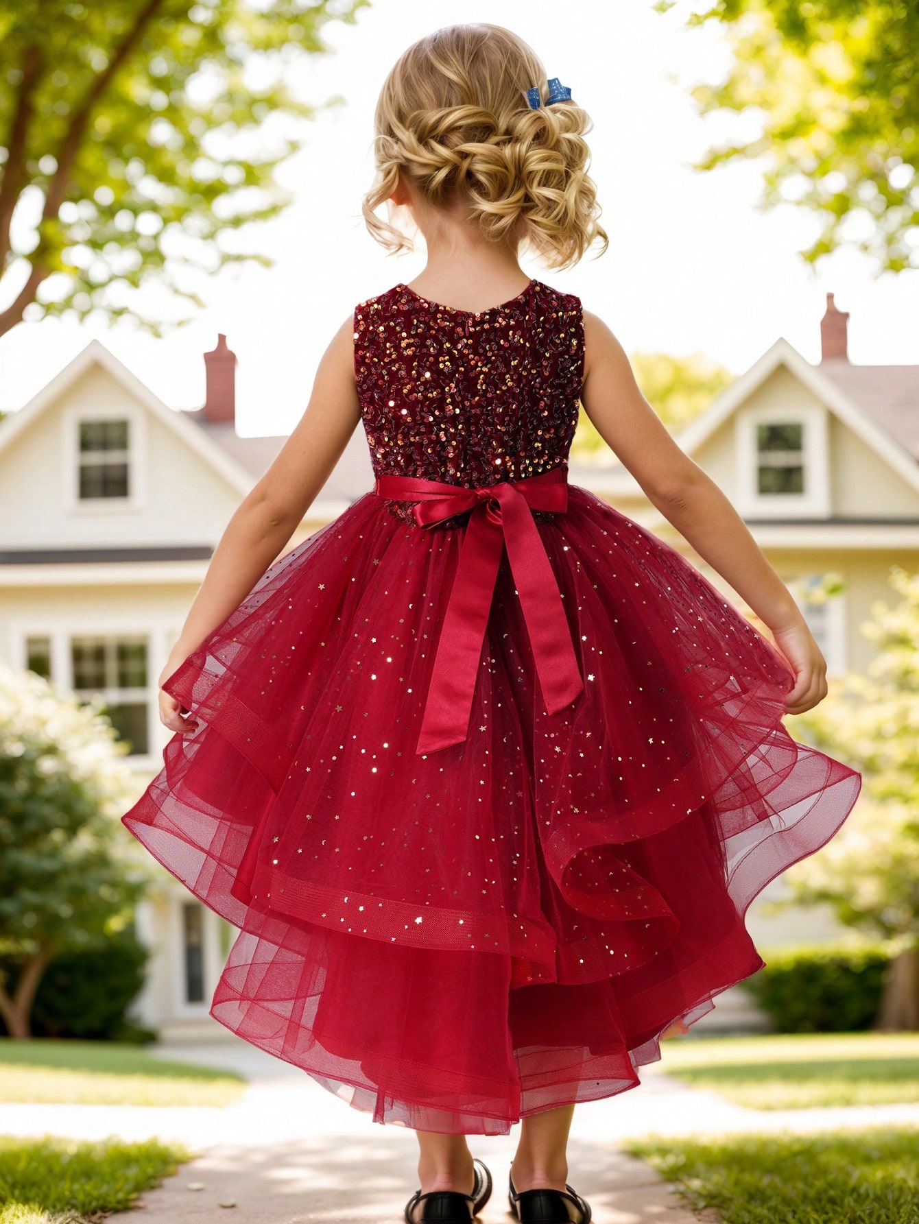 Baby Girl Princess Floral Sequ - Women'S Formal Wear For Girls ulasan dan harga