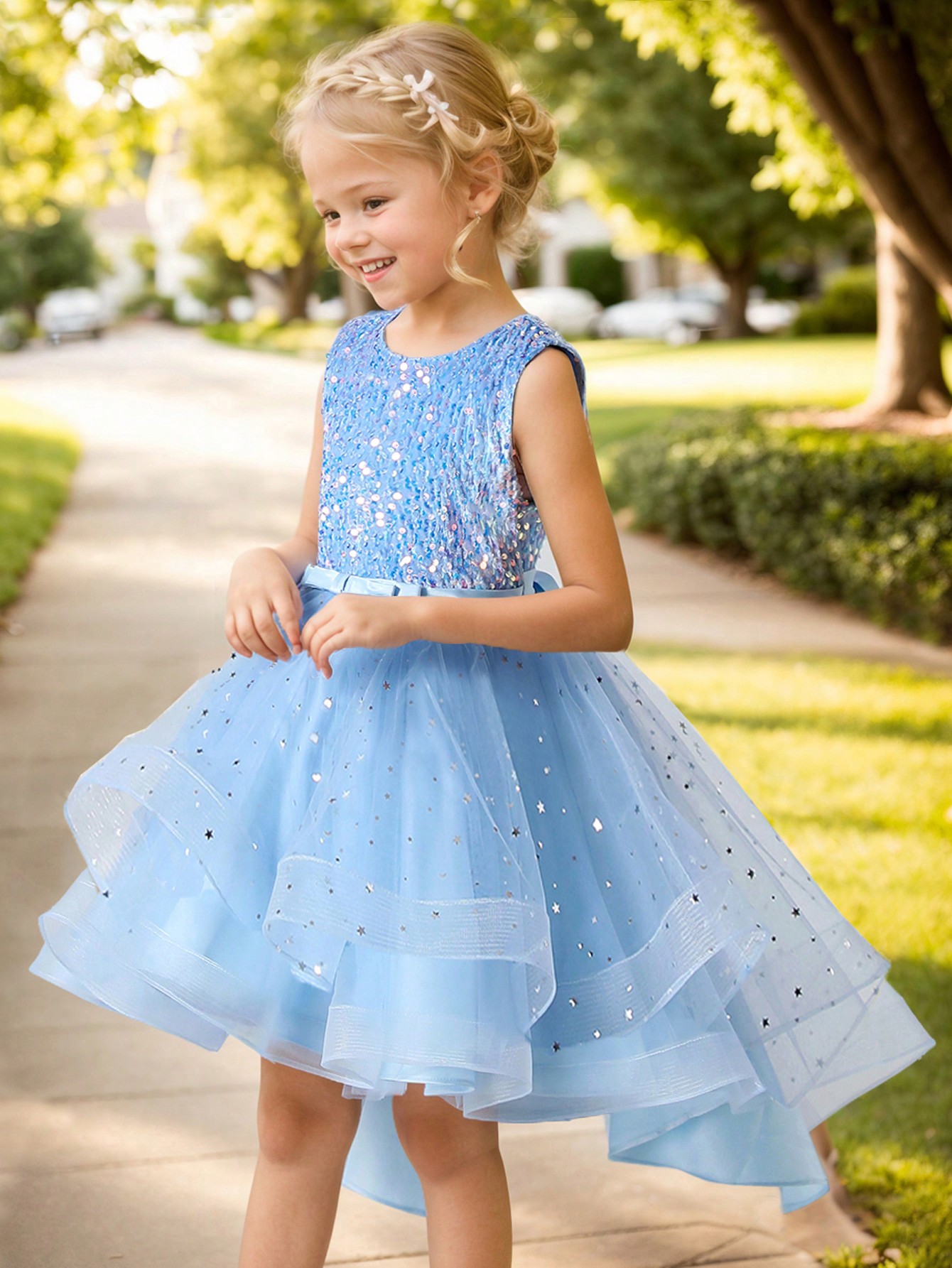Baby Girl Princess Floral Sequ - Women'S Formal Wear For Girls ulasan dan harga
