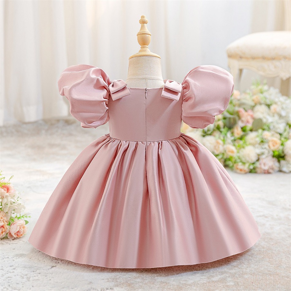 Girls Pink Satin Ball Gown wit - Women'S Formal Wear For Girls ulasan dan harga