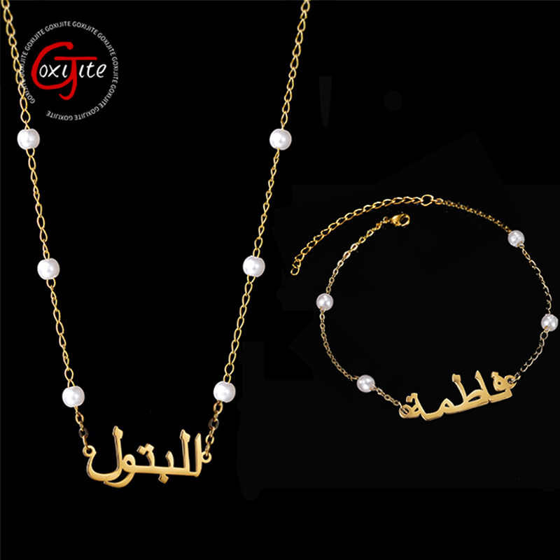 Goxijite Trendy Custom Arabic  - Pearl Necklace Set ulasan dan harga