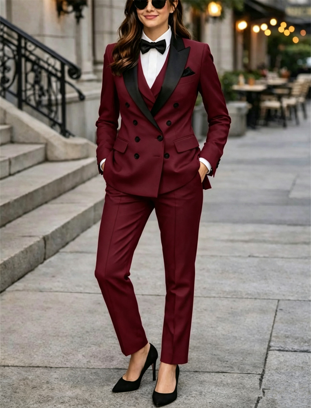 Double Breasted Women's Suits  - Women Formal Wear Vest ulasan dan harga