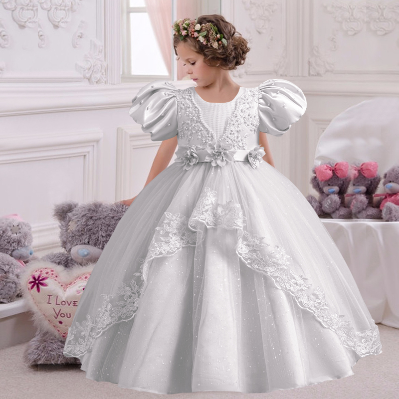 Girl's Pearl Bubble Sleeves Pr - Women'S Formal Wear For Girls ulasan dan harga