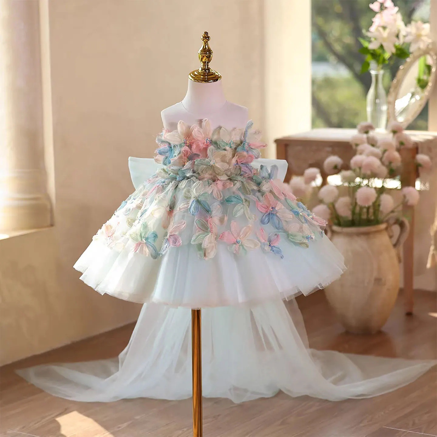 Luxury Floral Girl Princess Dr - Women'S Formal Wear For Girls ulasan dan harga