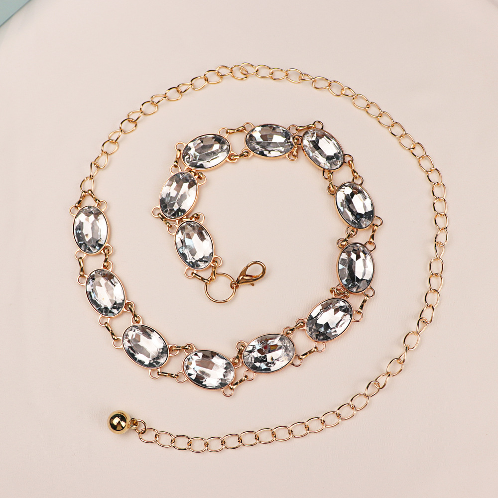 Chic Rhinestone Waist Chain Wo - Women'S Formal Wear Accessories ulasan dan harga