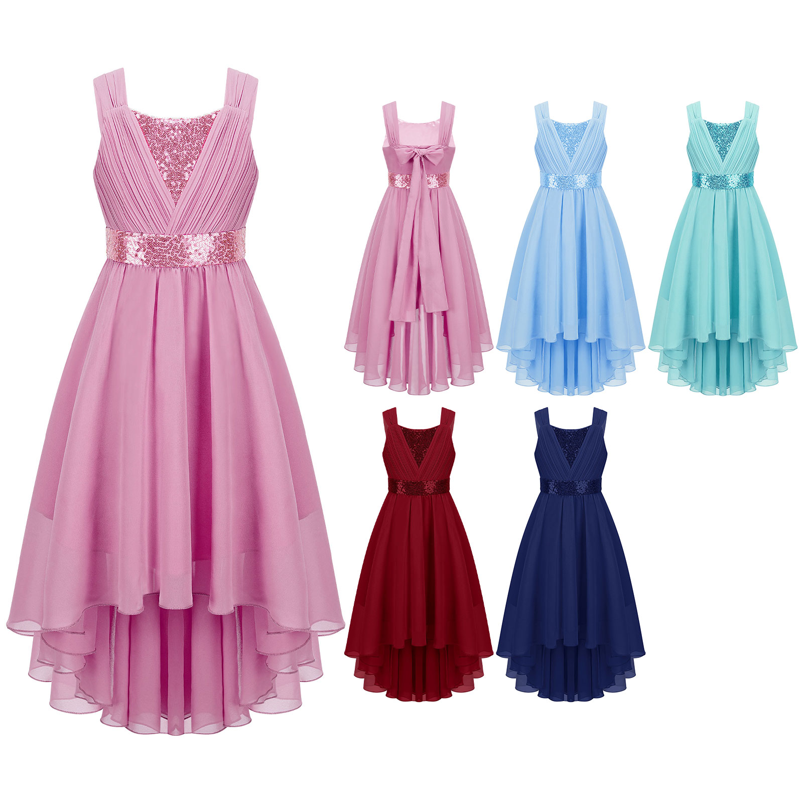 Kids Girls Sequins Ruched Part - Women'S Formal Wear For Girls ulasan dan harga