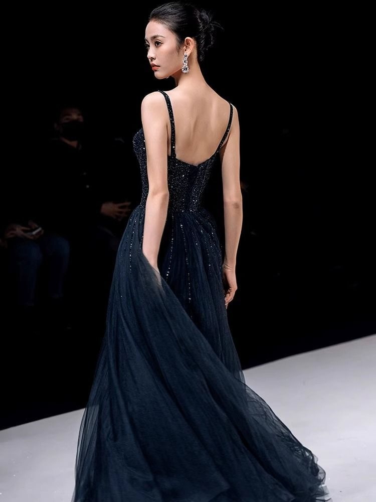 Elegant Princess Navy Blue Seq - Women Formal Wear For Graduation ulasan dan harga