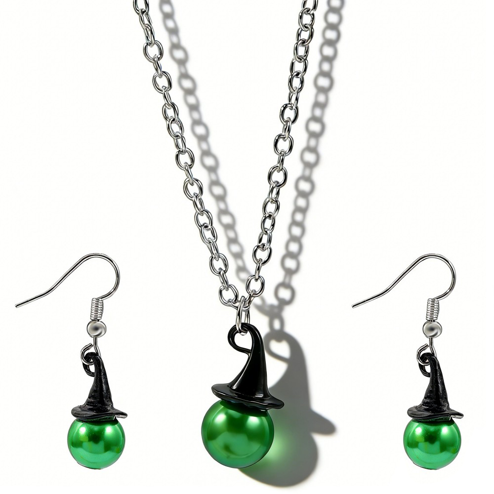Wicked Inspired Witch Hat & Cr - Pearl Necklace Set ulasan dan harga