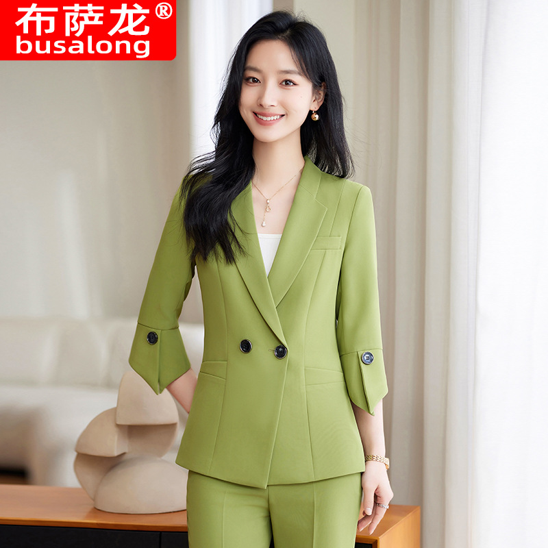 Spring Summer New Yellow Suit  - Women Formal Wear Office ulasan dan harga