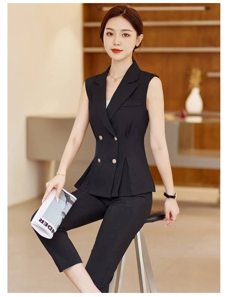 Women Elegant Pantsuits with 2 - Women Formal Wear Vest ulasan dan harga