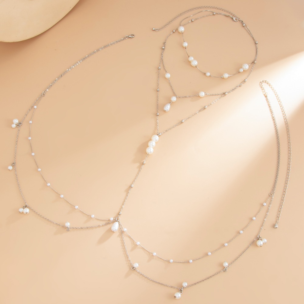 Multi Layer Imitation Pearl Ne - Pearl Necklace Set ulasan dan harga